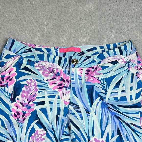 Lilly Pulitzer Buttercup Knit Stretch Shorts Scalloped SZ 2 Mr. Peacock 001272 - Picture 2 of 12